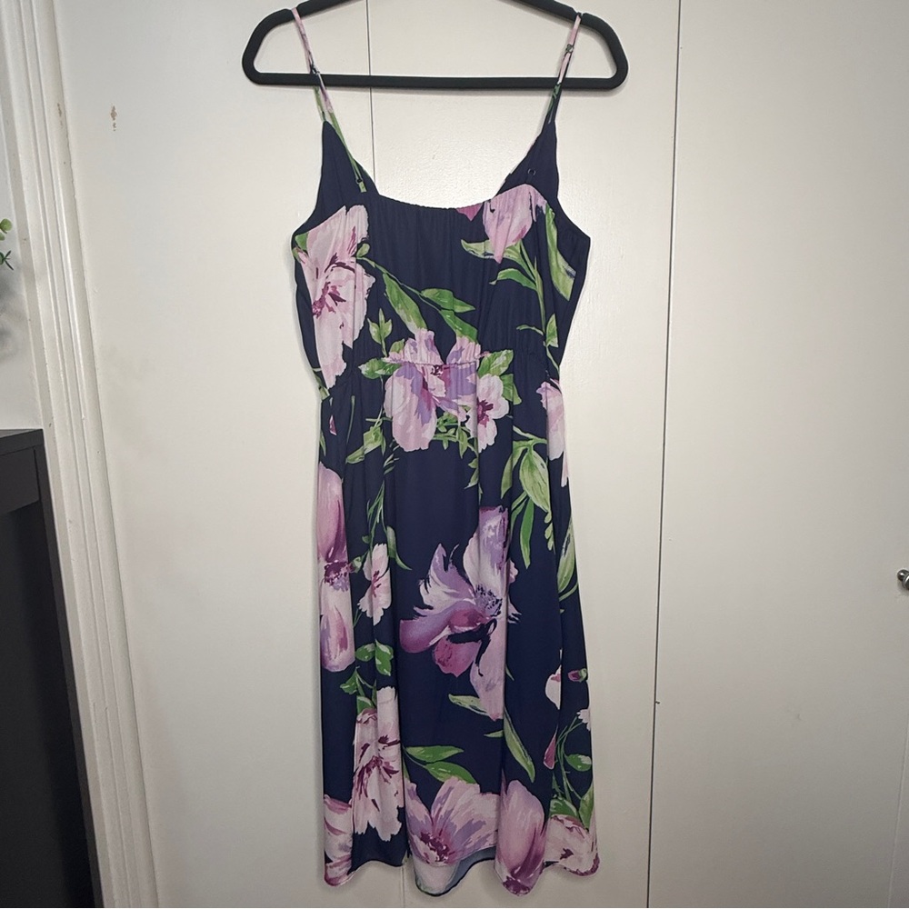 Women’s Navy Floral Spaghetti Strap Dress - Brand: